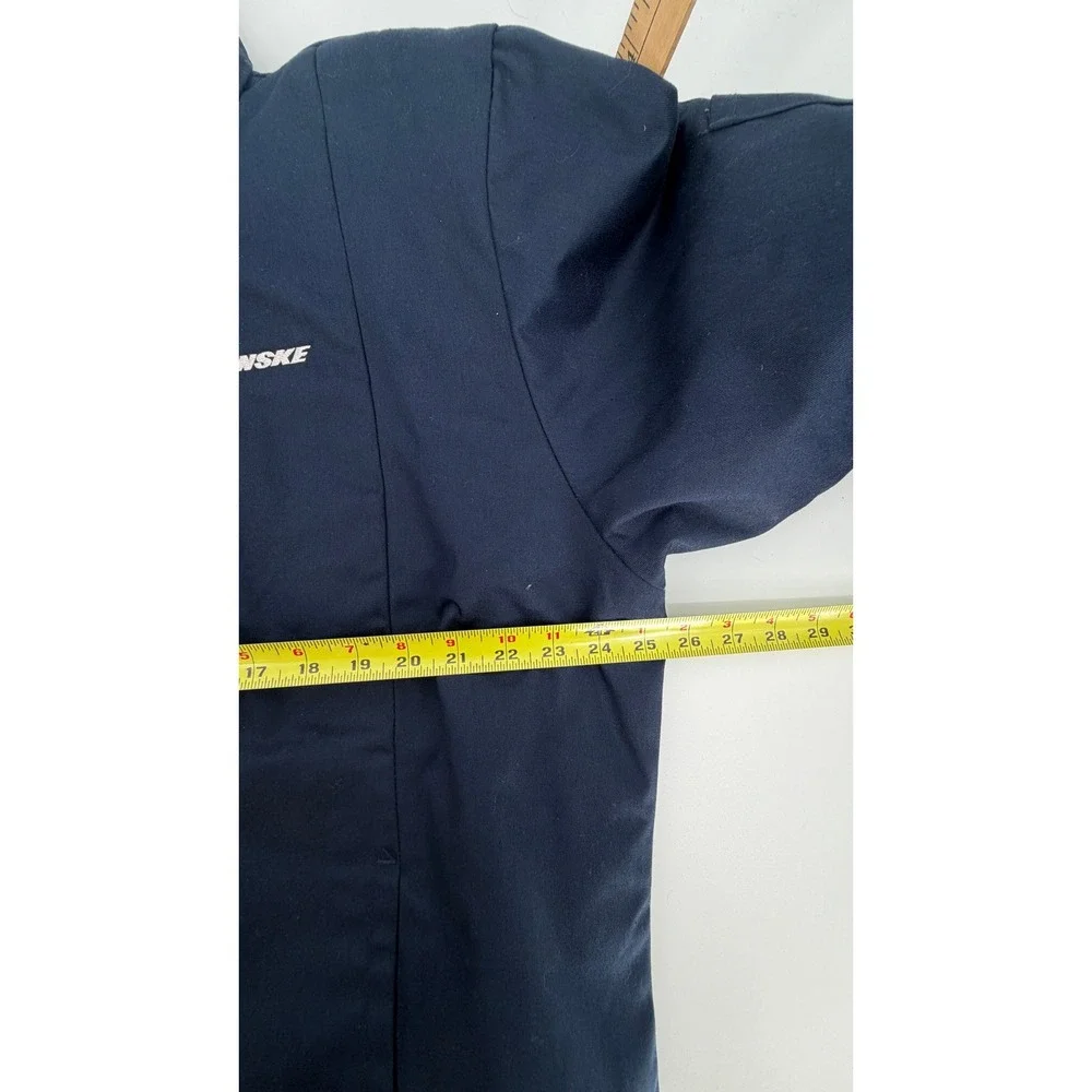 Vintage Aramark Penske Work Jacket Navy Blue Quilted Lined Full Zip Large